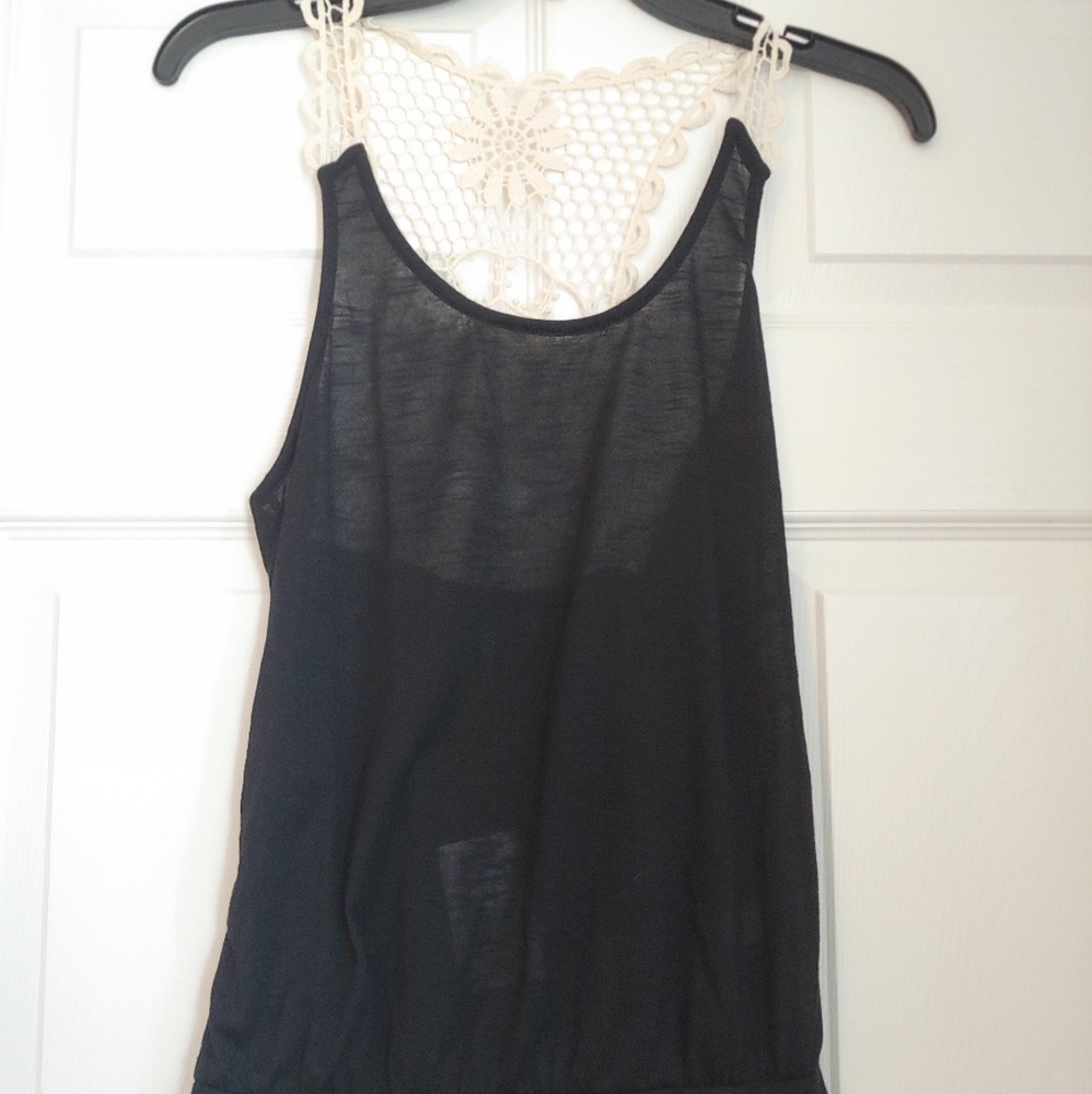 Black top with lace detail back